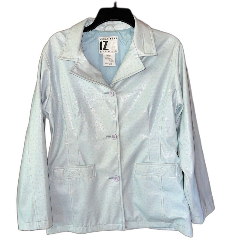 Vintage Urban Kids Izzi S. Rothschild Y2K Blue PVC Pleather Jacket XL